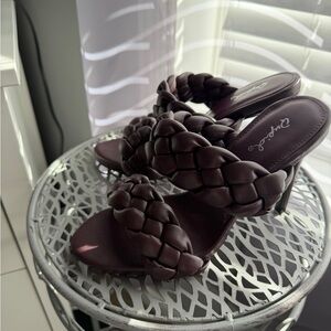 Chic Cocoa Braided Heels